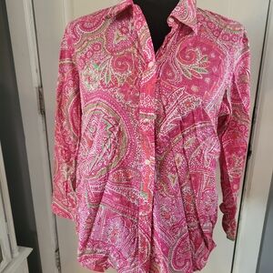 Ralph Lauren Pink and Green Paisley Shirt